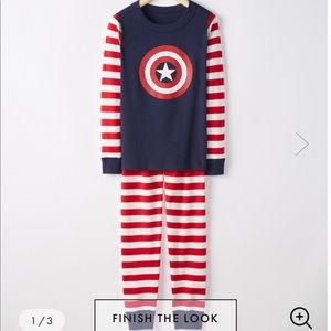 Marvel Captain America Long John Pajamas In Organic Cotton, Size 5
